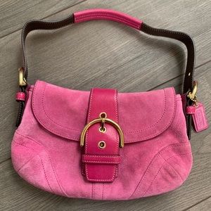 COACH Hot Pink Suede/Leather Purse